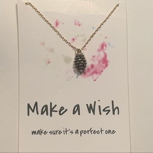 🧞‍♀️🆕 Charm MAKE A WISH Pendant Golden Necklace